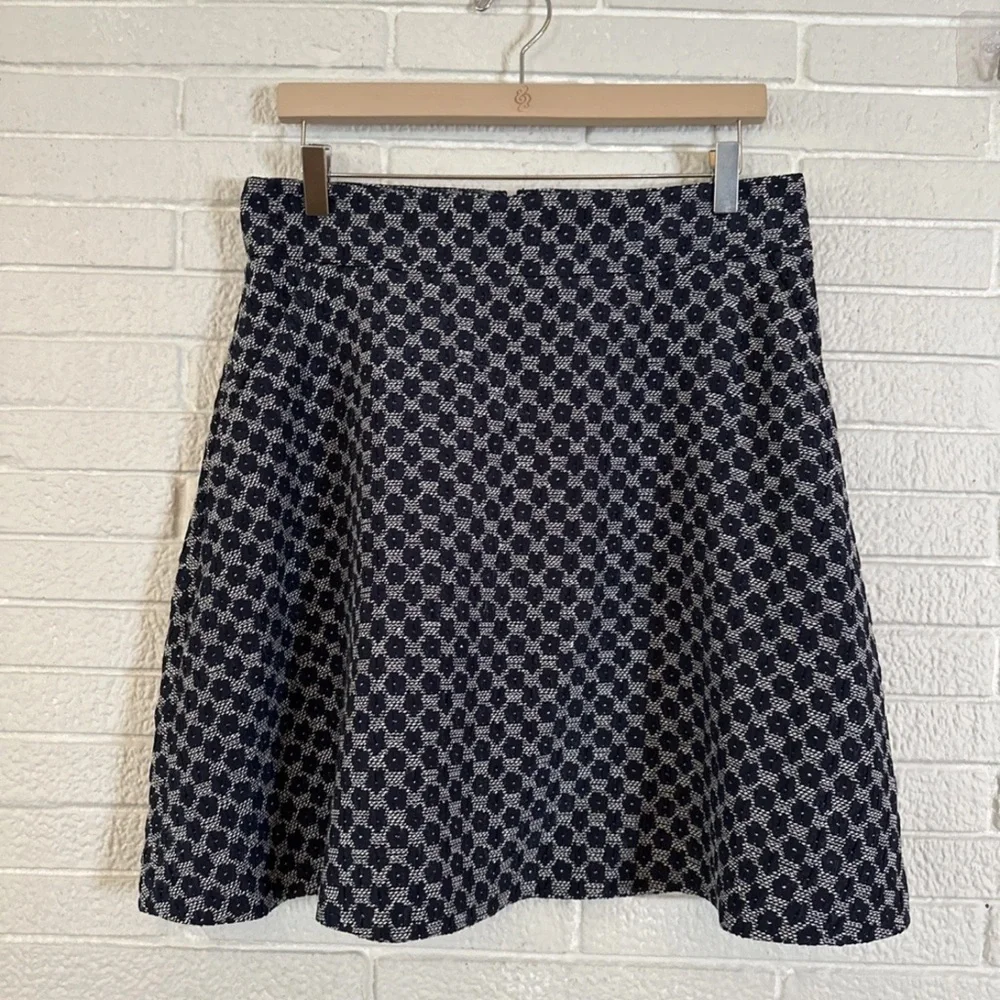 Y2K Ann Taylor Textured Woven Knee Length A Line Skirt Back Zipper 10